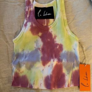 Ribbed Cropped tie dye tank